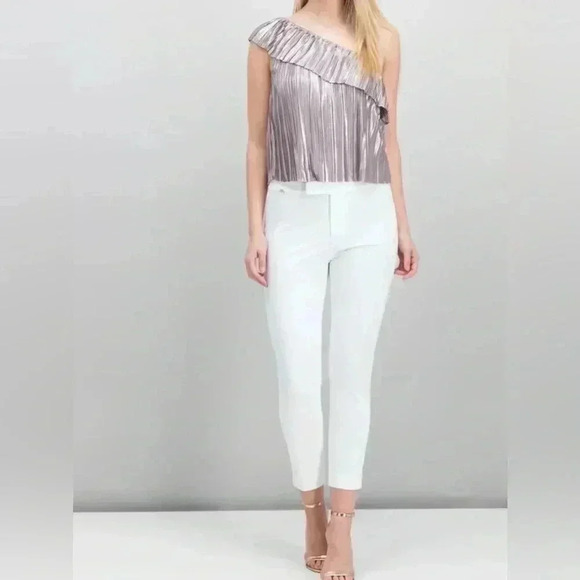 Guess Bobbi and Bricka Shimmer One Shoulder Pleated Blouse - Size Medium - Picture 7 of 9